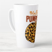 Hello Pumpkin - Fall Leopard Print Milchtasse (Linke Ecke)