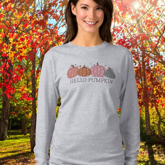 Hello Pumpkin Fall Long Sleeve T - Shirt