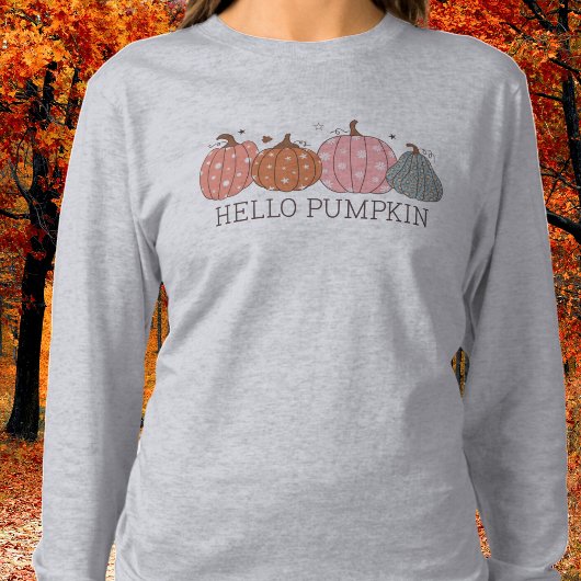 Hello Pumpkin Fall Long Sleeve T - Shirt