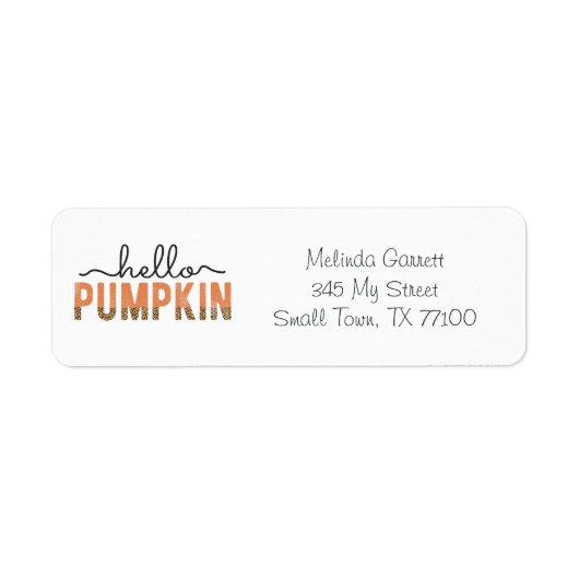 Hello Pumpkin Fall Orange Erntedank Label (Vorne)