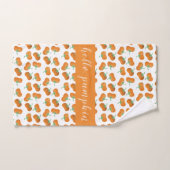 Hello Pumpkin Fall Pattern Orange Green Badhandtuch Set (Handtuch)