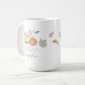 Hello Pumpkin Festivals Herbstlaub Monogram Kaffeetasse (Vorderseite Links)
