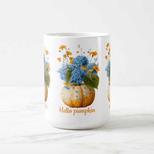 Hello Pumpkin Floral Halloween Arrangement Kaffeetasse (Mittel)