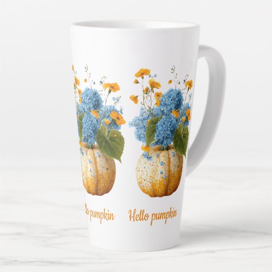 Hello Pumpkin Floral Halloween Arrangement Milchtasse (Rechte Ecke)