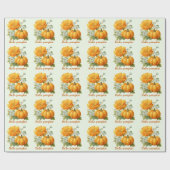 Hello Pumpkin Floral Halloween Design Geschenkpapier (Flach)