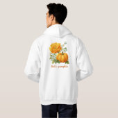 Hello Pumpkin Floral Halloween Design Hoodie (Schwarz voll)