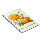 Hello Pumpkin Floral Halloween Design Notizblock (Rechte Seite)