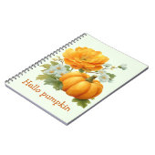 Hello Pumpkin Floral Halloween Design Notizblock (Linke Seite)