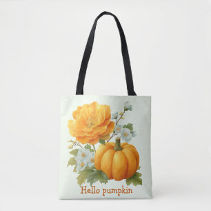 Hello Pumpkin Floral Halloween Design Tasche