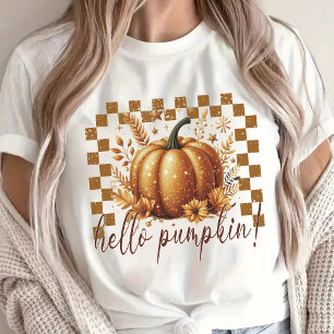 Hello Pumpkin Glitzer Shirt, Cosy Fall Vibes Shirt
