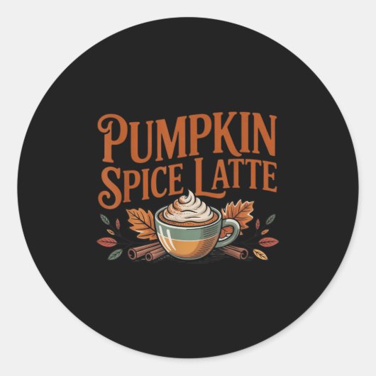 Hello Pumpkin Latte Sce Coffee Love Fall Season  Runder Aufkleber (Vorderseite)