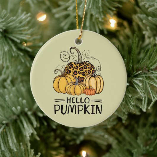 Hello Pumpkin Lover Herbst Herbst Herbst Thanksgiv Keramik Ornament (Baum)