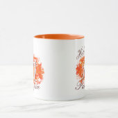 Hello Pumpkin Monogram Abstrakte Herbstlaub Tasse (Zentrum)