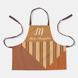 Hello Pumpkin Monogram Optionaler Name Fall Schürze