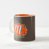 Hello Pumpkin Monogramed Pumpkin Two-Tone-Kaffee Zweifarbige Tasse (Vorderseite Links)