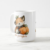 Hello Pumpkin Niedlich Fox Halloween Design Kaffeetasse (Vorderseite Links)