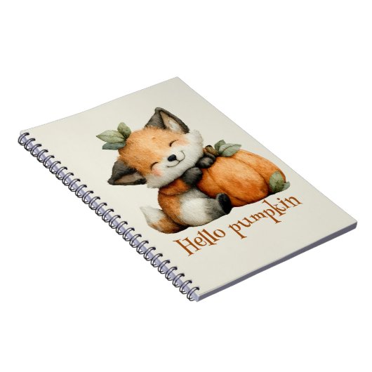 Hello Pumpkin Niedlich Fox Halloween Design Notizblock (Rechte Seite)