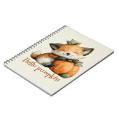 Hello Pumpkin Niedlich Fox Halloween Design Notizblock (Linke Seite)