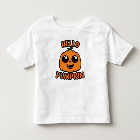 Hello Pumpkin Niedlich Halloween Jack-O-Lantern Kleinkind T-shirt (Vorderseite)