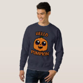 Hello Pumpkin Niedlich Halloween Jack-O-Lantern Sweatshirt (Vorne ganz)