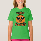 Hello Pumpkin Niedlich Halloween Jack-O-Lantern T-Shirt (Vorderseite)