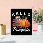Hello Pumpkin - Niedlicher Fall Sloth Herbstleaves Acrylschild (Hochzeit)