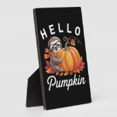 Hello Pumpkin - Niedlicher Fall Sloth Herbstleaves Fotoplatte (Seite)