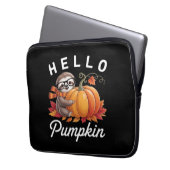 Hello Pumpkin - Niedlicher Fall Sloth Herbstleaves Laptopschutzhülle (Vorderseite Links)