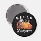 Hello Pumpkin - Niedlicher Fall Sloth Herbstleaves Magnet (Vorderseite/Rückseite)