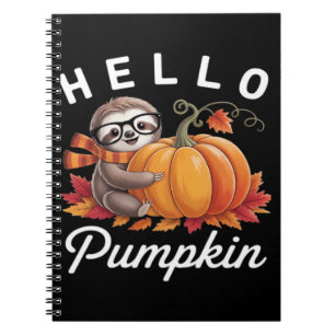 Hello Pumpkin - Niedlicher Fall Sloth Herbstleaves Notizblock
