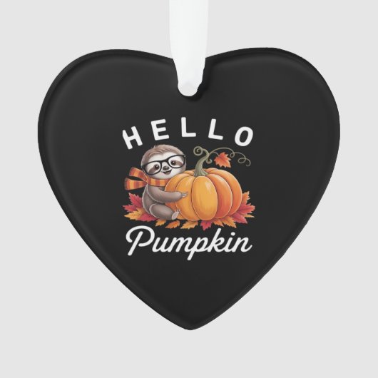 Hello Pumpkin - Niedlicher Fall Sloth Herbstleaves Ornament (Vorderseite)