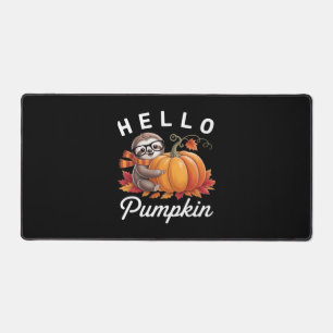 Hello Pumpkin - Niedlicher Fall Sloth Herbstleaves Schreibtischunterlage