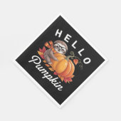 Hello Pumpkin - Niedlicher Fall Sloth Herbstleaves Serviette (Ecke)
