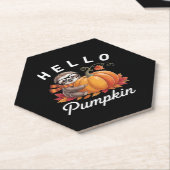 Hello Pumpkin - Niedlicher Fall Sloth Herbstleaves Untersetzer (angewinkelt)
