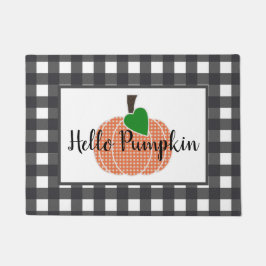 Hello Pumpkin Orange Gingham Kariert Pumpkin Fußmatte