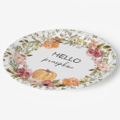 Hello Pumpkin Paper Tellers Fall Brautparty Pappteller (Schrägansicht)
