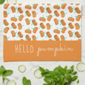 Hello Pumpkin Pattern Fall Orange Green Geschirrtuch (Gefaltet)