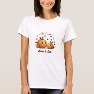 Hello Pumpkin Personalisiert Couples T - Shirt