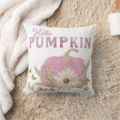 Hello Pumpkin Pink Throw Kissen für Herbstdekor (Decke)