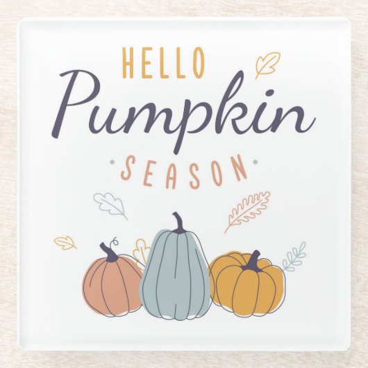 Hello Pumpkin Season Glasuntersetzer (Vorderseite)