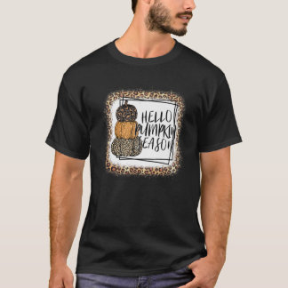 Hello Pumpkin Season Leopard Herbstsaison Liebhabe T-Shirt