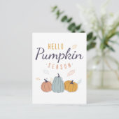 Hello Pumpkin Season Postkarte (Stehend Vorderseite)