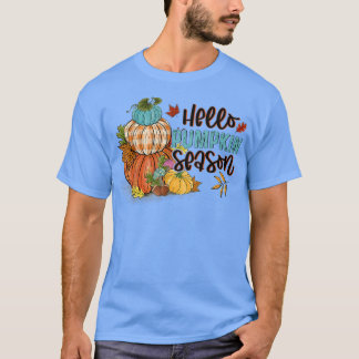 Hello Pumpkin Seasons Colorful Pumpkin Happy Autum T-Shirt