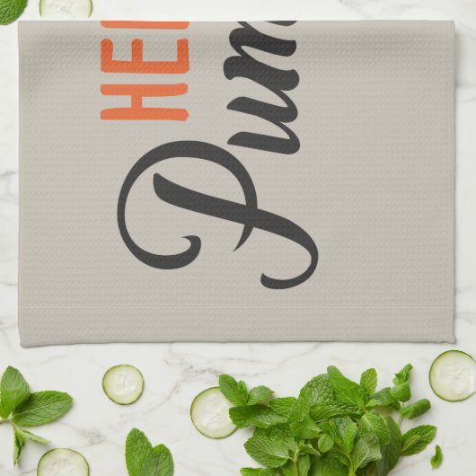 "Hello Pumpkin" silberbeige mit modernen Buchstabe Geschirrtuch (Gefaltet)