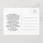 Hello Pumpkin Spice & Everything Nice Neighbour Ankündigungspostkarte (Rückseite)