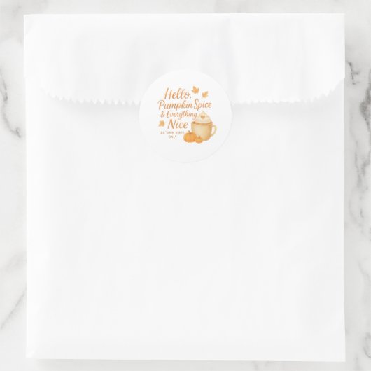 Hello, Pumpkin Spice & Everything Nice Sticker (Tasche)