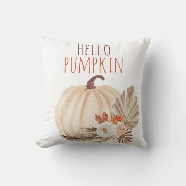 Hello Pumpkin Throw Pillow Kissen (Vorderseite)