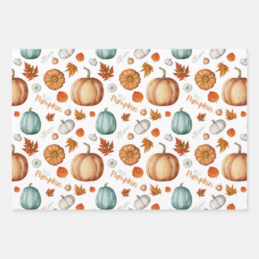 Hello Pumpkin Wrapping Paper Flat Sheet Set 3 Geschenkpapier Set (Vorderseite 2)