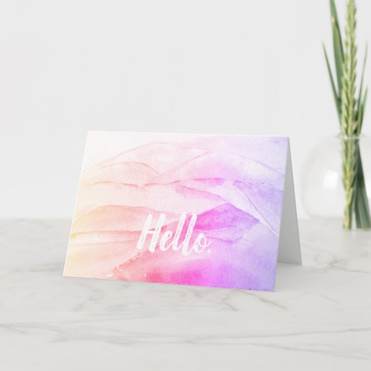 Hello Rainbow Watercolor Card Karte (Vorderseite)