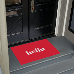 Hello Red Welcome Mat Fußmatte